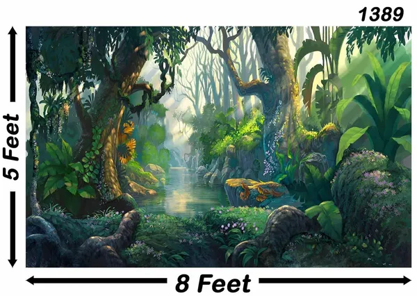 Multicolour_Polyester_Fairy_Tales_Backdrop_Photography_Fantasy_Fairyland_Cloth_For_Festival_/_Pooja_|_5*8