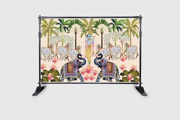 Multicolour_Polyester_Lord_Shree_Krishna_Holy_Cow_Backdrop_Cloth_For_Festival_/_Pooja_|_5*8