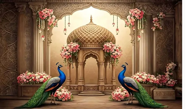 Multicolour_Polyester_Peacock_Tapestry_Large_Floral_Peacocks_Backdrop_Cloth_For_Festival_/_Pooja