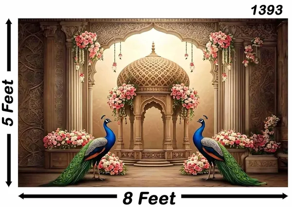 Multicolour_Polyester_Peacock_Tapestry_Large_Floral_Peacocks_Backdrop_Cloth_For_Festival_/_Pooja