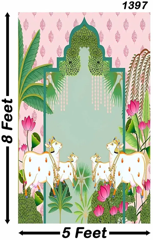 Multicolour_Polyester_Holy_Cow_Kamdhenu_Divine_Pichwai_Backdrop_Cloth_For_Festival_/_Pooja_|_8*5