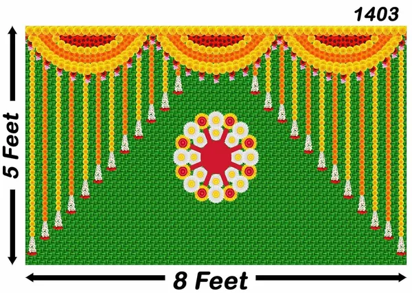 Multicolour_Polyester_Weaved_Coconut_Leaf_Flower_Rangoli_Muggu_Backdrop_Cloth_For_Festival_/_Pooja_|_5*8