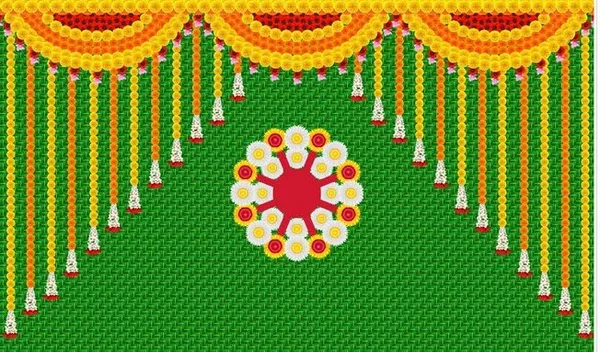 Multicolour_Polyester_Weaved_Coconut_Leaf_Flower_Rangoli_Muggu_Backdrop_Cloth_For_Festival_/_Pooja_|_5*8