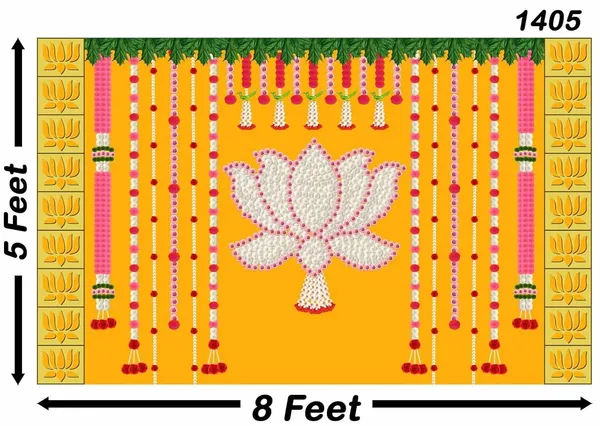 Multicolour_Polyester_Hanging_Flower_Lotus_Backdrop_Cloth_For_Festival_/_Pooja_|_5*8