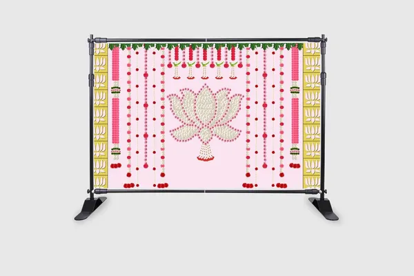 Pink_Polyester_Baby_Backgroung_Flower_Lotus_Backdrop_Cloth_For_Festival_/_Pooja_|_5*8
