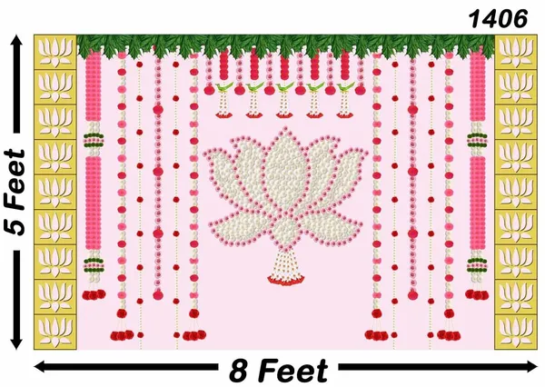 Pink_Polyester_Baby_Backgroung_Flower_Lotus_Backdrop_Cloth_For_Festival_/_Pooja_|_5*8