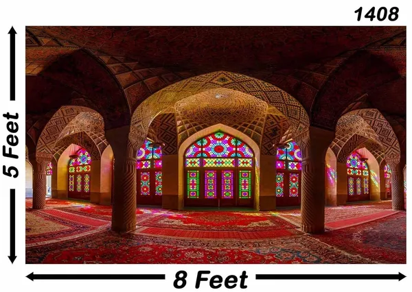 Multicolour_Polyester_Medieval_Palace_Dreamy_Interior_Birthday_Party_Backdrop_Cloth_For_Festival_/_Pooja_|_5*8
