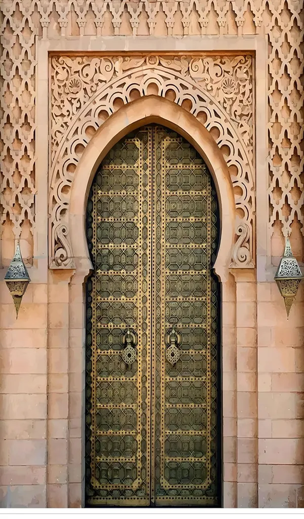Multicolour_Polyester_Palace_Door_Backdrop_Middle_Eastern_Style_Cloth_For_Festival_/_Pooja_|_8*5