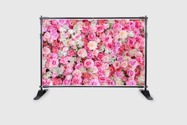 Pink_Polyester_Floral_Backdrop_Flower_Wall_Photography_Cloth_For_Festival_/_Pooja_|_5*8