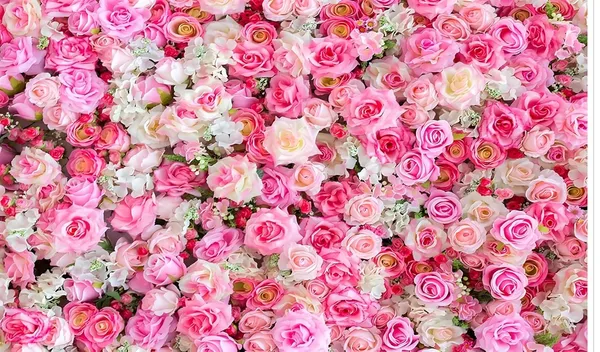 Pink_Polyester_Floral_Backdrop_Flower_Wall_Photography_Cloth_For_Festival_/_Pooja_|_5*8