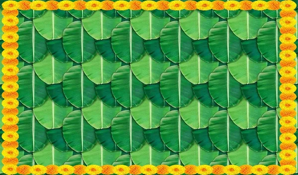 Multicolour_Polyester_Banana_Leaf_Flower_Border_Backdrop_Cloth_For_Festival_/_Pooja_|_5*8