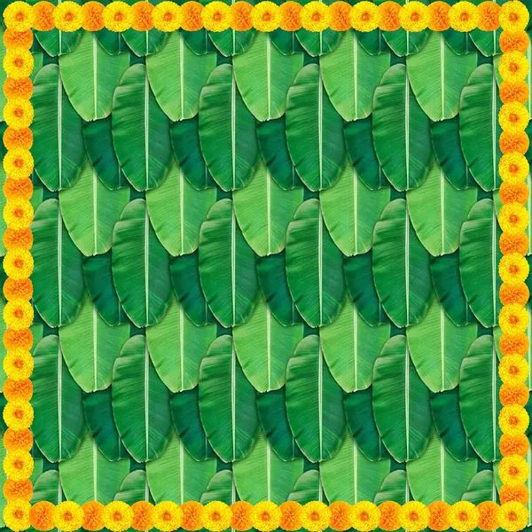Multicolour_Polyester_Banana_Leaf_Flower_Border_Backdrop_Cloth_For_Festival_/_Pooja_|_5*5