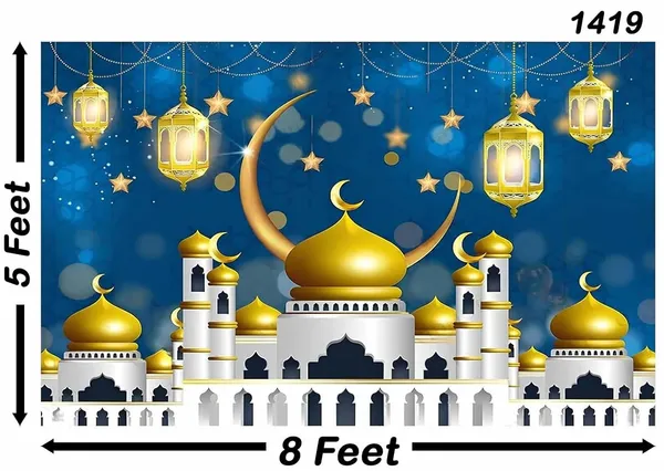 Multicolour_Polyester_Eid_Mubarak_Crescent_Muslim_Islamic_Mosque_Backdrop_Cloth_For_Festival_/_Pooja_|_5*8