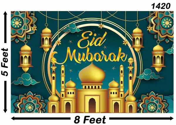 Multicolour_Polyester_Eid_Mubarak_Islamic_Photography_Backdrop_Cloth_For_Festival_/_Pooja_|_5*8