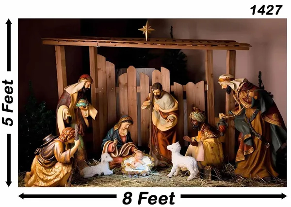Multicolour_Polyester_Birth_Jesus_Photography_Backdrop_Christ_Christmas_Cloth_For_Festival_/_Pooja_|_5*8