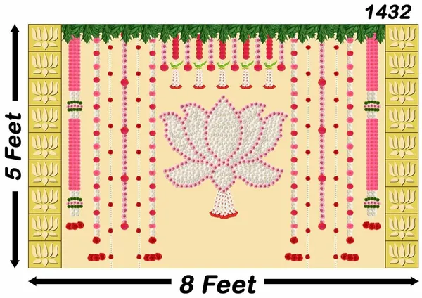 Multicolour_Polyester_Hanging_Flowers_Flower_Lotus_Backdrop_Cloth_For_Festival_/_Pooja_|_5*8