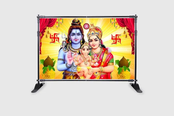 Multicolour_Polyester_Lord_Shiv_Parivar_Backdrop_5Feet_8Feet_Cloth_For_Festival_/_Pooja_|_5*8