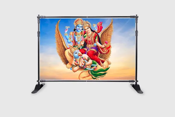 Multicolour_Polyester_Lord_Vishnu_Lakshmiji_Riding_Garudadesign_Backdrop_Cloth_For_Festival_/_Pooja_|_5*8