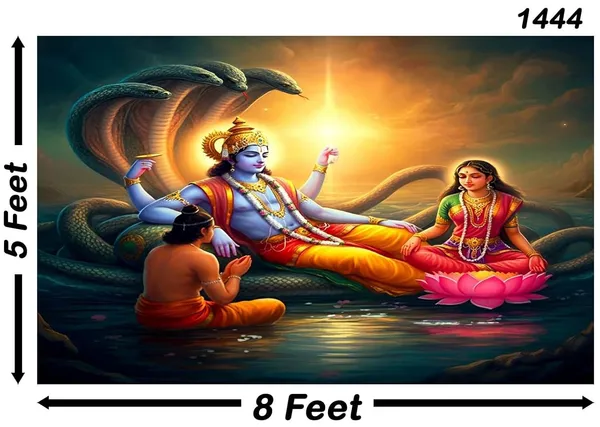 Multicolour_Polyester_Lord_Vishnu_Goddess_Lakshmiji_Backdrop_Cloth_For_Festival_/_Pooja_|_5*8