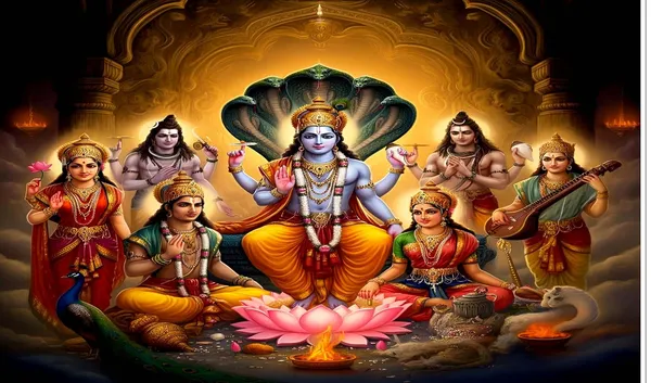 Multicolour_Polyester_God_Vishnu_Laxmi_Mata_Backdrop_Cloth_For_Festival_/_Pooja_|_5*8