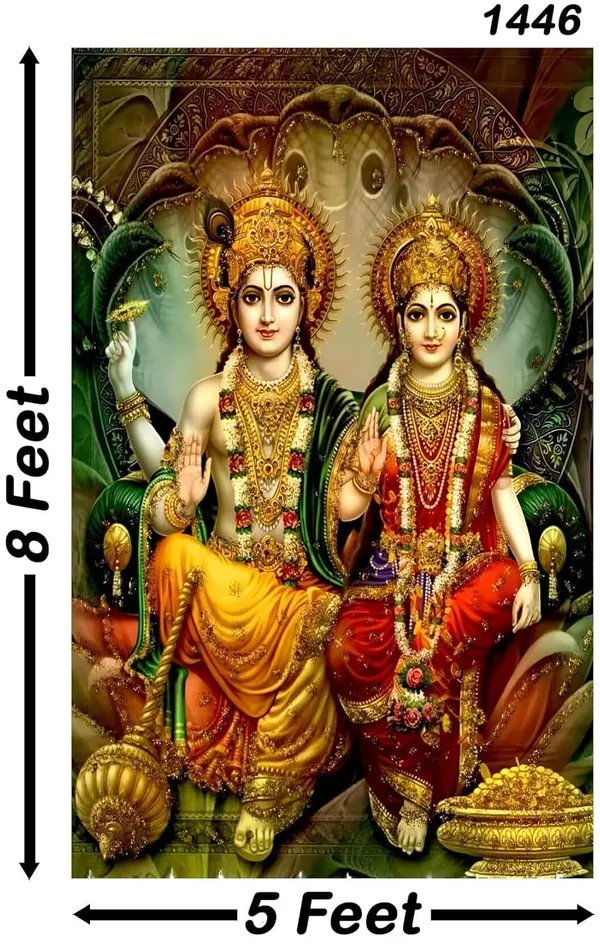 Multicolour_Polyester_Lord_Lakshmi_Narayan_Backdrop_Cloth_For_Festival_/_Pooja_|_8*5