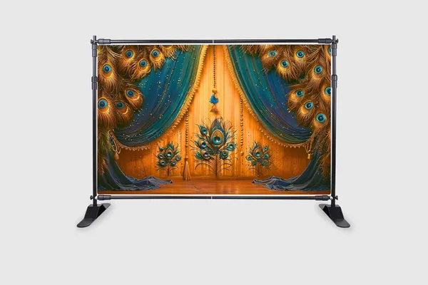 Multicolour_Polyester_Peacock_Feathers_Backdrop_Cloth_For_Festival_/_Pooja_|_5*8