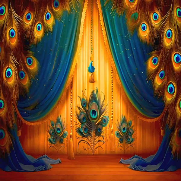 Multicolour_Polyester_Peacock_Feathers_Backdrop_Cloth_For_Festival_/_Pooja_|_8*8