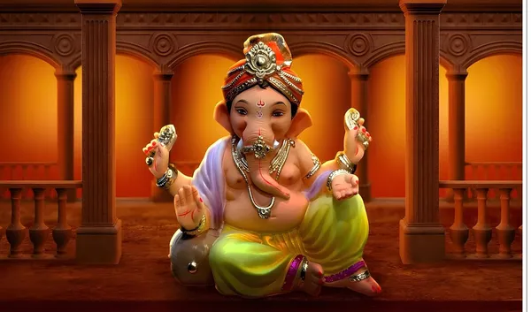 Multicolour_Polyester_Ganeshji_Backdrop_Especially_Ganesha_Cloth_For_Festival_/_Pooja_|_5*8