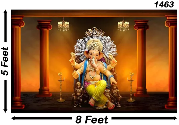 Multicolour_Polyester_Ganeshji_Backdrop_Especially_Ganesha_Cloth_For_Festival_/_Pooja_|_5*8