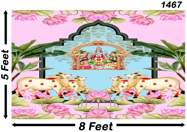Multicolour_Polyester_Lord_Satyanarayana_Form_Vishnu_Backdrop_Cloth_For_Festival_/_Pooja_|_5*8
