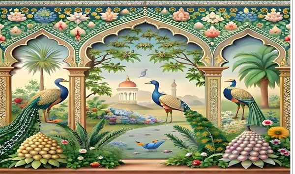 Multicolour_Polyester_Colourful_Depictions_Photography_Backdrops_Nature_Backdrop_Cloth_For_Festival_/_Pooja_|_5*8