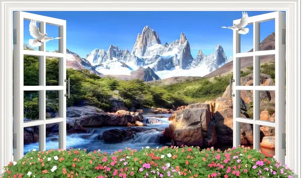 Multicolour_Polyester_Rocky_Waterfall_Photography_Backdrops_Nature_Backdrop_Cloth_For_Festival_/_Pooja_|_5*8