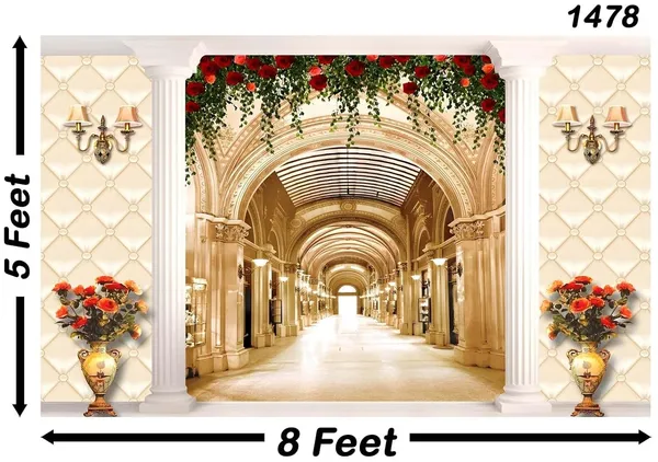 Multicolour_Polyester_Decorative_Flower_Backdrop_Cloth_For_Festival_/_Pooja_|_5*8