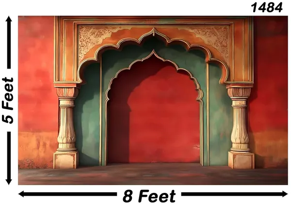 Multicolour_Polyester_Doorway_Arch_Diwali_Photography_Backdrops_Nature_Backdrop_Cloth_For_Festival_/_Pooja_|_5*8
