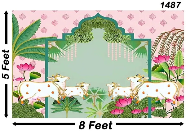 Multicolour_Polyester_Holy_Cow_Pichwai_Backdrop_Warming_Wall_Cloth_For_Festival_/_Pooja_|_5*8
