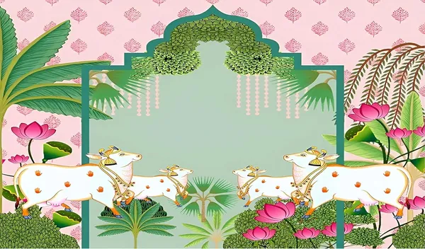 Multicolour_Polyester_Holy_Cow_Pichwai_Backdrop_Warming_Wall_Cloth_For_Festival_/_Pooja_|_5*8