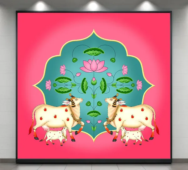 Multicolour_Polyester_Holy_Cow_Kamdhenu_Divine_Pichwai_Backdrop_Cloth_For_Festival_/_Pooja_|_8*8