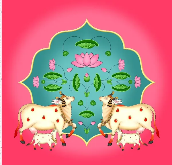 Multicolour_Polyester_Holy_Cow_Kamdhenu_Divine_Pichwai_Backdrop_Cloth_For_Festival_/_Pooja_|_8*8