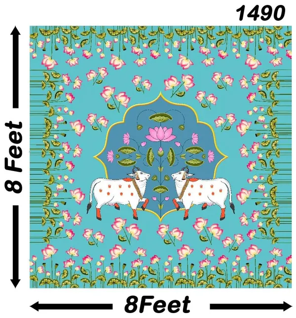 Multicolour_Polyester_Holy_Cow_Kamdhenu_Divine_Pichwai_Backdrop_Cloth_For_Festival_/_Pooja_|_8*8