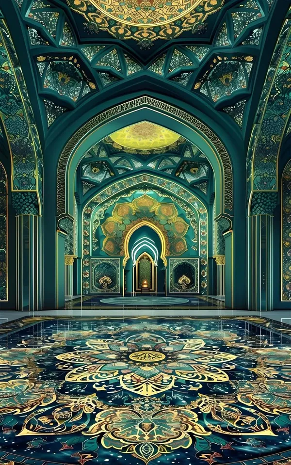 Gold_Polyester_Luxurious_Teal_Archway_Photography_Banner_Backdrop_Cloth_For_Festival_/_Pooja_|_8*5