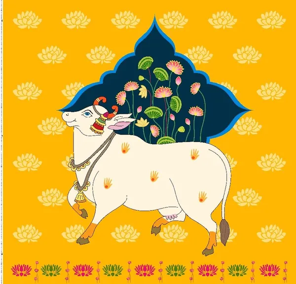 Multicolour_Polyester_Holy_Cow_Kamdhenu_Divine_Pichwai_Backdrop_Cloth_For_Festival_/_Pooja_|_8*8
