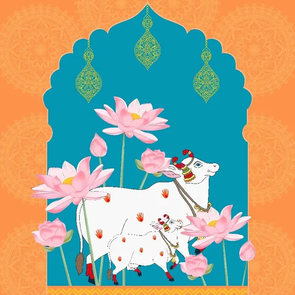 Multicolour_Polyester_Holy_Cow_Kamdhenu_Divine_Pichwai_Backdrop_Cloth_For_Festival_/_Pooja_|_8*8