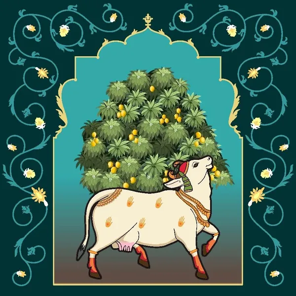 Multicolour_Polyester_Holy_Cow_Kamdhenu_Divine_Pichwai_Backdrop_Cloth_For_Festival_/_Pooja_|_8*8