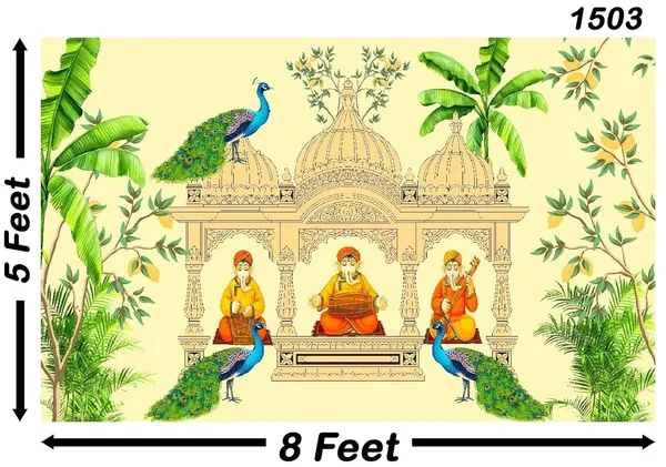 Multicolour_Polyester_Ganeshji_Backdrop_Especially_Ganesha_Cloth_For_Festival_/_Pooja_|_5*8