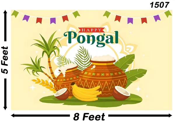 Multicolour_Polyester_Happy_Pongal_Backdrop_Cloth_For_Festival_/_Pooja_|_5*8