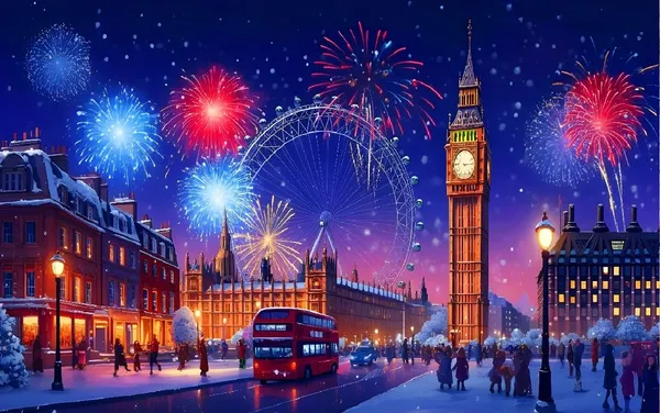Multicolour_Polyester_Happy_New_Year_Backdrop_City_Night_Cloth_For_Festival_/_Pooja_|_5*8