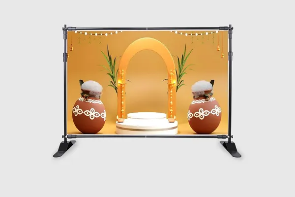 Multicolour_Polyester_Two_Clay_Pot_Backdrop_Cloth_For_Festival_/_Pooja_|_5*8