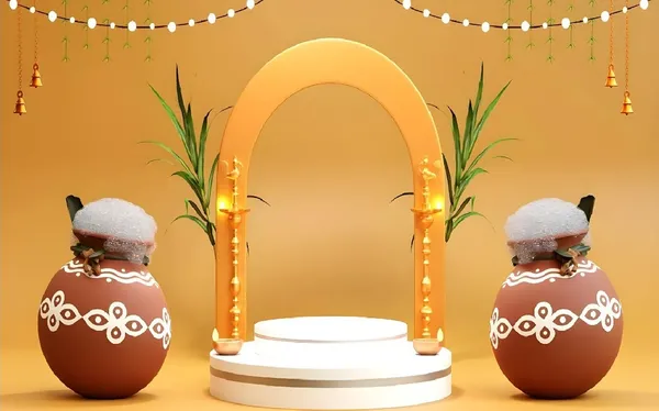 Multicolour_Polyester_Two_Clay_Pot_Backdrop_Cloth_For_Festival_/_Pooja_|_5*8