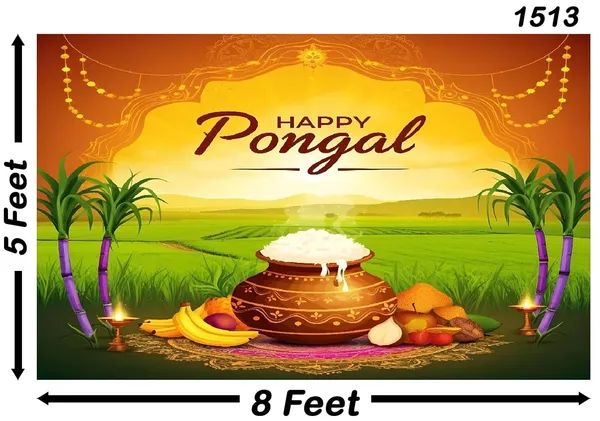Multicolour_Polyester_Happy_Pongal_Backdrop_Cloth_For_Festival_/_Pooja_|_5*8