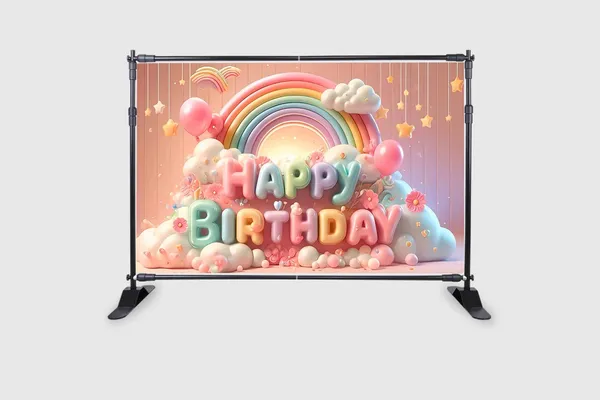 Multicolour_Polyester_Rainbow_Themed_Happy_Birthday_Backdrop_Cloth_For_Festival_/_Pooja_|_5*8